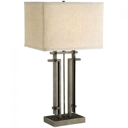 Coaster Company Transitional Table Lamp, Black Base and Beige Shade