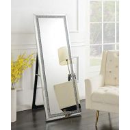 Coaster Home Furnishings Rectangular Cheval Floor Mirror Silver Rectangular/Silver/Modern