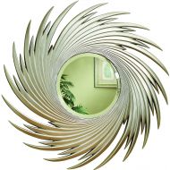 Coaster Home Furnishings Round Spiral Wall Mirror Silver