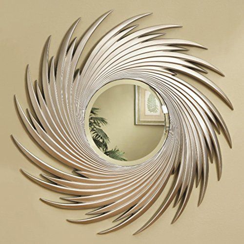  Coaster Home Furnishings Round Spiral Wall Mirror Silver