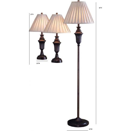  Coaster Home Furnishings 3-piece Lamp Set Bronze and Gold