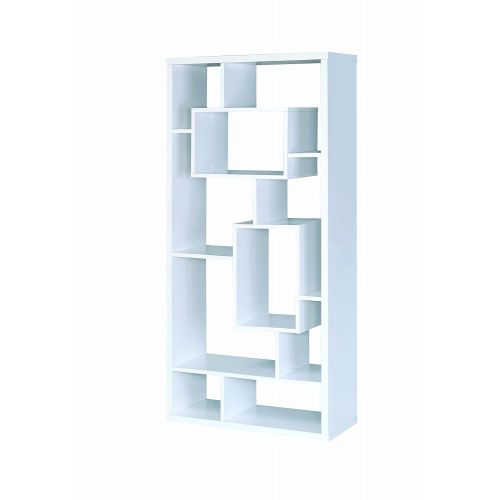  Coaster Home Furnishings Asymmetrical Cube Bookcase with Shelves in White