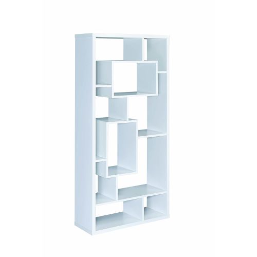 Coaster Home Furnishings Asymmetrical Cube Bookcase with Shelves in White