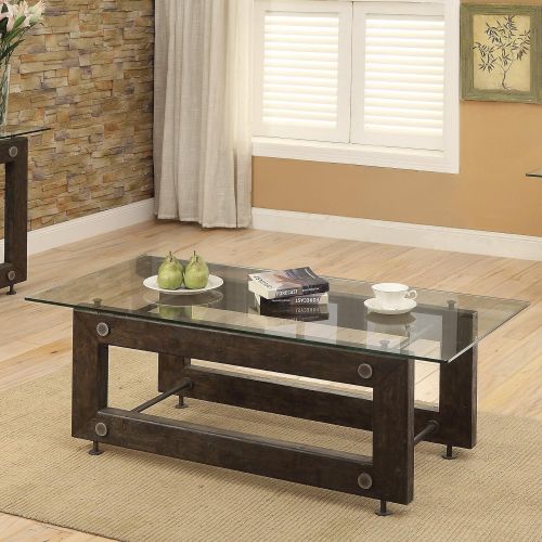  Coaster Home Furnishings 704278 Coffee Table, Brown/Black