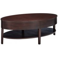 Coaster Home Furnishings Gough Oval Coffee Table with Shelf Cappuccino