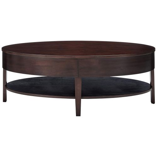  Coaster Home Furnishings Gough Oval Coffee Table with Shelf Cappuccino