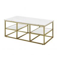Coaster Home Furnishings 720418 Coaster Home Furnishings Coffee Table, White/Brushed Brass