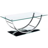 Coaster Home Furnishings Coaster 704988-CO Glass Top Coffee Table, Chrome