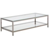 Coaster Home Furnishings Coffee Table with Shelf Black Nickel and Clear