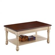 Coaster Home Furnishings Rectangular Coffee Table Dark Cherry and Antique White