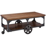 Coaster Home Furnishings Coffee Table with Casters Rustic Brown