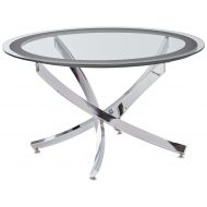 Coaster Home Furnishings Norwood Coffee Table with Tempered Glass Top Chrome and Clear
