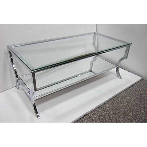  Coaster Home Furnishings Coaster 720338-CO Glass Top Coffee Table, Chrome