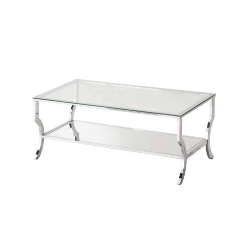  Coaster Home Furnishings Coaster 720338-CO Glass Top Coffee Table, Chrome