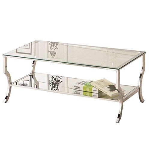  Coaster Home Furnishings Coaster 720338-CO Glass Top Coffee Table, Chrome