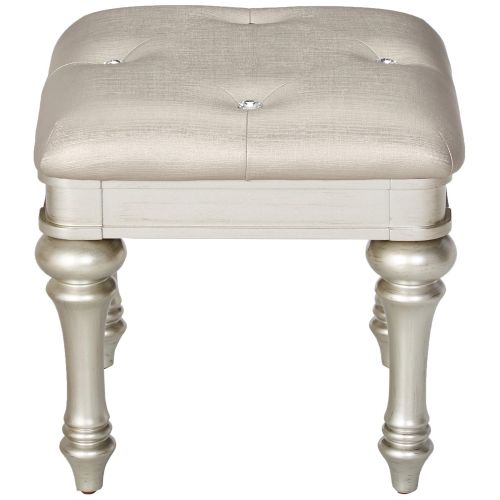  Coaster Home Furnishings Bling Game Vanity Stool with Arrow Bun Feet Metallic Platinum