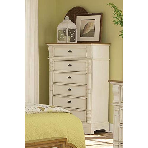  Coaster Home Furnishings Oleta 6-Drawer Chest with Pilaster Detail Buttermilk and Brown