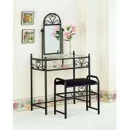 Coaster Home Furnishings Metal 2-piece Vanity Set Black and Clear