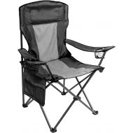 Coastrail Outdoor Padded Folding Camping Chair Quad Arm Chair Lawn Chair with Large Cup Holders, Side & Back Pocket for Camp, Outdoor, Indoor, Fishing, Supports 350lbs