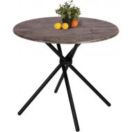 [아마존 핫딜]  [아마존핫딜]Coavas Kitchen Dining Table Industrial Brown Round Mid-Century Wood Coffee Table Office Home Easy-Assembly 35.4x35.4x30.3Inches for for Living Drawing Receiving Room