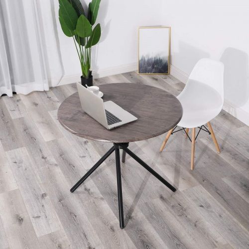  [아마존 핫딜]  [아마존핫딜]Coavas Kitchen Dining Table Industrial Brown Round Mid-Century Wood Coffee Table Office Home Easy-Assembly 35.4x35.4x30.3Inches for for Living Drawing Receiving Room