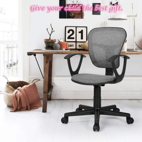  Coavas Kids Desk Chair Mid-Back Mesh Task Study Chair Adjustable Height Ergonomical Chair for Students Teens Children Home Office Computer Gaming Studying (Grey)