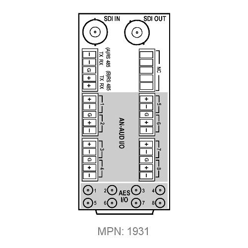  Cobalt 3G/HD/SD-SDI 16-Channel AES / 8-Channel Analog Audio Embedder/De-Embedder Card