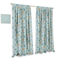 CobeDecor cobeDecor Baby Thermal Curtains Infant Head with Balloons Pacifiers and Milk Bottles Newborn Inspired Home Garden Bedroom Outdoor Indoor Wall Decorations 55 Wx72 L Baby Blue Turquo