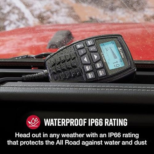 코브라 Cobra 75 All Road Wireless CB Radio - Dual-Mode AM/FM, Full 40 Channels, Bluetooth Connectivity, Digital Noise Cancellation, Waterproof, Instant Channel 9, 4-Watt Output, Easy to Operate, Black