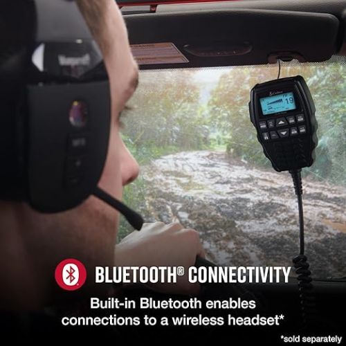 코브라 Cobra 75 All Road Wireless CB Radio - Dual-Mode AM/FM, Full 40 Channels, Bluetooth Connectivity, Digital Noise Cancellation, Waterproof, Instant Channel 9, 4-Watt Output, Easy to Operate, Black