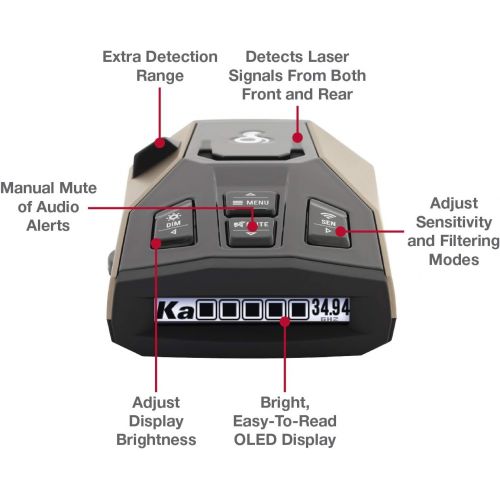 코브라 [아마존베스트]Cobra RAD 450 Laser Radar Detector: Long Range, False Alert Filter, Voice Alert & OLED Display