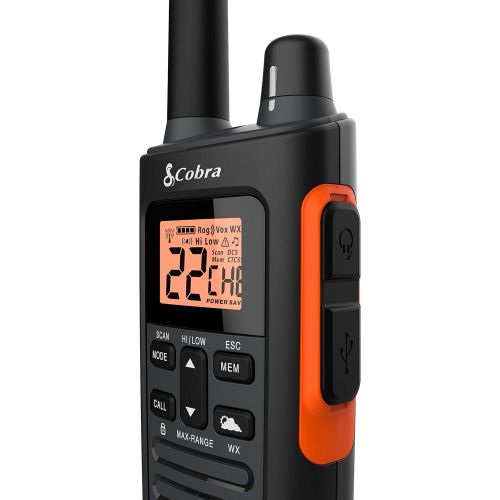 코브라 Cobra RX680 2 Watt Rugged Walkie Talkies - Waterproof & Dustproof, Rechargeable, Long Range up to 38-Mile Two Way Radio with NOAA Weather Alert & VOX ( 2 Pack )