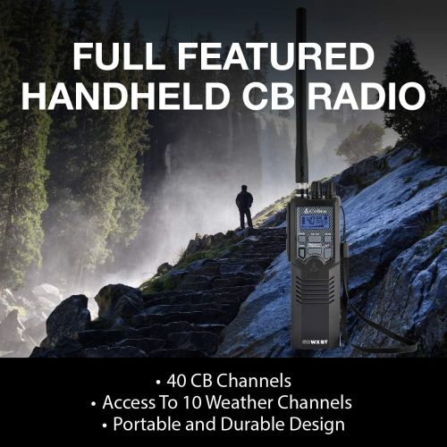 코브라 Cobra HH50WXST Hand Held CB Radio - Emergency Radio, Travel Essentials, Earphone Jack, 4 Watt, Noise Reduction & NOAA Alerts