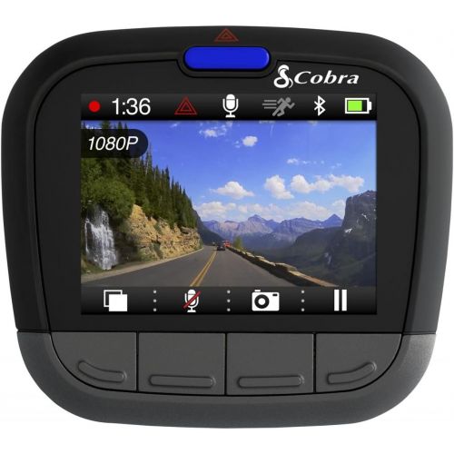 코브라 Cobra Electronics CDR855BT Full HD 1080P Dash Cam with Bluetooth Smart Enabled GPS and iRadar Alerts