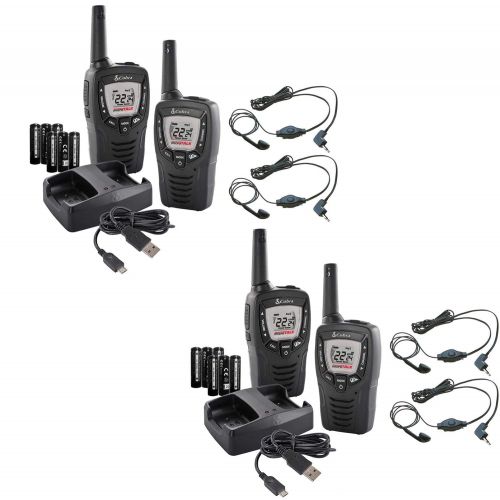 코브라 Cobra (4) ACXT390 MicroTalk 23 Mile 22 Ch Walkie Talkie 2-Way Radios wHeadsets