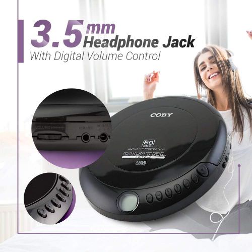 코비 [아마존 핫딜] [아마존핫딜]Coby Portable Compact Anti-Skip CD Player  Lightweight & Shockproof Music Disc Player w/ Pro-Quality Earbuds - For Kids & Adults - Home Car & Travel