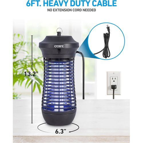 코비 Coby Outdoor Bug Zapper 18W, Covers Half an Acre, Non-Toxic, Chemical-Free,Black,CBZ2J6