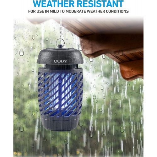 코비 Coby Bug Zapper for Outdoor & Indoor, 10W, Covers 800 Sq. Feet, Non-Toxic, Chemical-Free, Black (CBZ1J6)