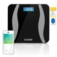 Coby Bluetooth Digital Glass Total Body Fat & Weight Bath Scale with Step-On Technology, Measures...