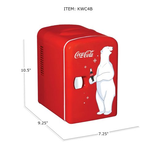  Coca-Cola Personal 6 Can Portable Mini Fridge with Warming, Red