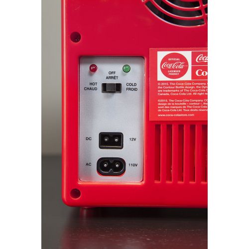  Coca-Cola Personal 6 Can Portable Mini Fridge with Warming, Red