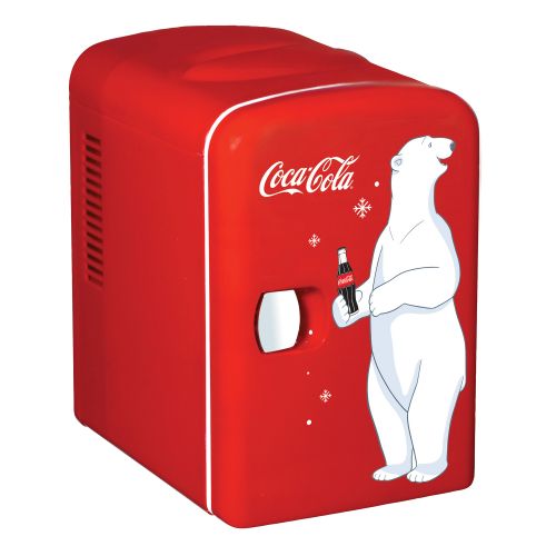  Coca-Cola Personal 6 Can Portable Mini Fridge with Warming, Red