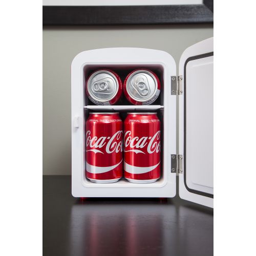  Coca-Cola Personal 6 Can Portable Mini Fridge with Warming, Red