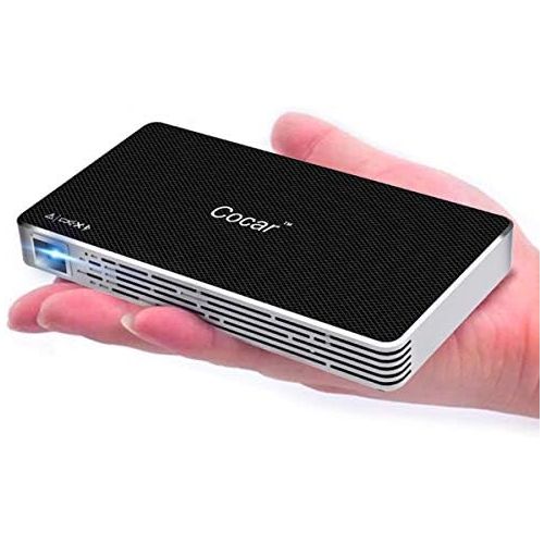  Cocar Mini Projector, New Android 7.1 DLP Built-in Battery Wireless Airplay Miracast Screen Share Mirroring Support 1080P Movie Player Portable LED Pocket Pico Projector WiFi USB HDMI Ke