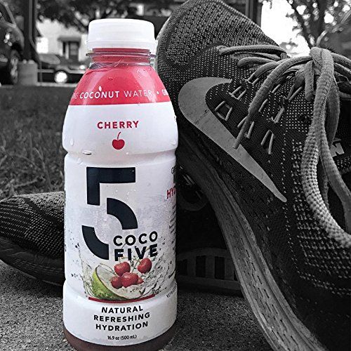  Coco5 COCO5 All Natural Coconut Water, Cherry Flavor, 16.9 Fl. Oz, 12 Count