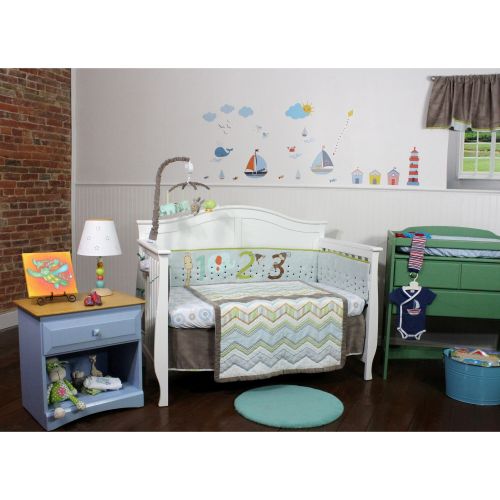  Cocoa Accent Chevron 4 Piece Nursery Bedding Setby Nurture Imagination