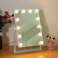 Cocoarm Large LED Vanity Mirror Lights with Dimmable Light Bulbs,Hollywood Style Makeup Mirror with Lights Touch Screen 360° Rotation,3 Different Lighting Settings