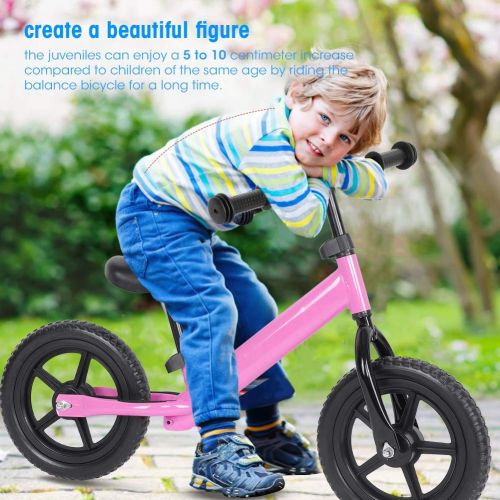  Cocoarm Kinder Laufrad Lauflernrad Kinderrad Balance Bike Kinder Balance Fahrrad fuer Jungen und Madchen 2-5 Jahre 12 Zoll Kinderlaufrad 84 x 60 x 44,5 cm (Rosa)