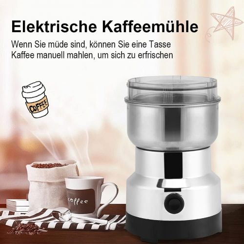  Cocoarm 220 V Elektrische Kaffeemuehle aus Edelstahl Coffee Grinder Kaffeepulver Schonend Mahlen fuer Kaffee Bohnen Gewuerze Nuesse Gewuerze Krauter Pfeffer und vieles mehr