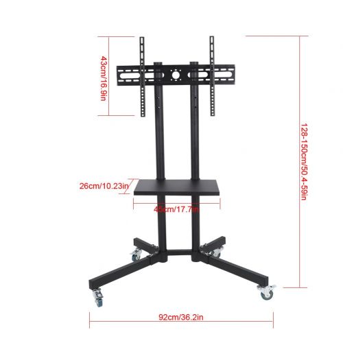  Cocoarm TV Cart,Adjustable Mobile TV Stand with Wheels for 32-65 Inch LCD/LED Flat Panel Screen (Practical Version)